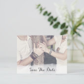 Floral Antlers Rustikale Hochzeit | SAVE THE DATE Ankündigungspostkarte (Stehend Vorderseite)