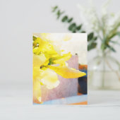 *~* Floral AP10 Gelbe Pfirsichfarben Blume Postkarte (Stehend Vorderseite)