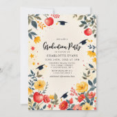 Floral Apple Lehrer Graduation Party einladen Einladung (Vorderseite)