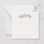 Floral Apricot Pink Roses Baby Dusche Vielen Dank Mitteilungskarte (Rückseite)