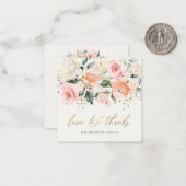 Floral Apricot Pink Roses Baby Dusche Vielen Dank Mitteilungskarte (Vorderseite/Rückseite Beispiel)