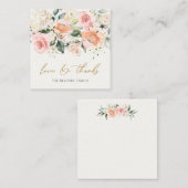 Floral Apricot Pink Roses Baby Dusche Vielen Dank Mitteilungskarte (Vorne/Hinten)