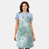 Floral Apron – Soft Blues & Greens on White Schürze (Getragen)