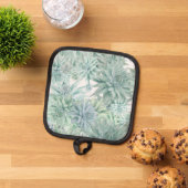 Floral Apron – Soft Blues & Greens on White Topflappen (Oben Unten)