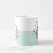 Floral Aquamarin Bold Monogramm Name Kaffeetasse (Mittel)