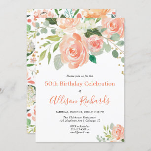 Floral Aquarell elegante Geburtstagsparty Einladung