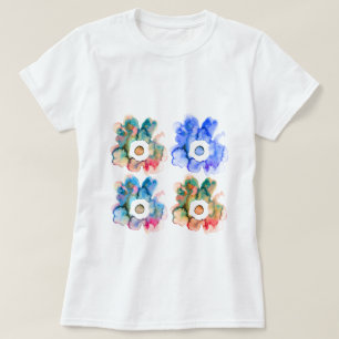 Floral Aquarell handgezeichnete abstrakte Kunst T  T-Shirt