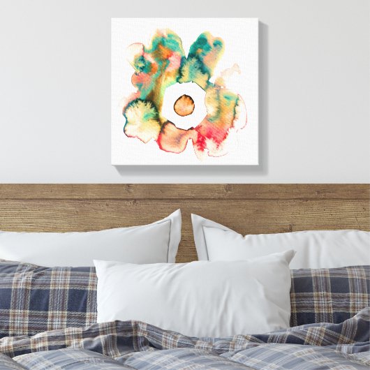 Floral Aquarell handgezeichnete abstrakte Leinwand (Insitu (Schlafzimmer))
