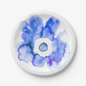 Floral Aquarell handgezeichnetes abstraktes Kunstp Pappteller (Vorderseite)