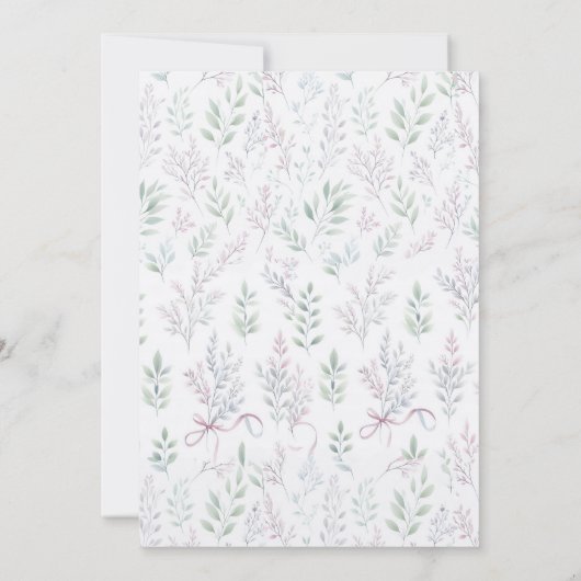 Floral Aquarell Moderne Typografie Hochzeit Einladung (Rückseite)
