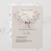 Floral Aquarell Moderne Typografie Hochzeit Einladung (Vorne/Hinten)