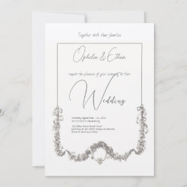 Floral Aquarell Moderne Typografie Hochzeit Einladung