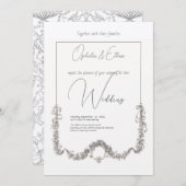 Floral Aquarell Moderne Typografie Hochzeit Einladung (Vorne/Hinten)