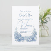 Floral Aquarell Moderne Typografie Hochzeit Einladung (Stehend Vorderseite)