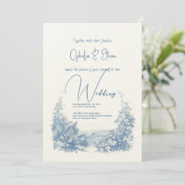 Floral Aquarell Moderne Typografie Hochzeit Einladung