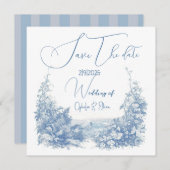 Floral Aquarell Moderne Typografie Hochzeit Save The Date (Vorne/Hinten)
