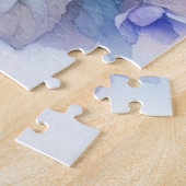 Floral Aquarell Monogramm lila Stiefmütterchen Puzzle (Seite)