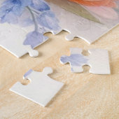 Floral Aquarell Monogramm Pink lila Tulpen Puzzle (Seite)