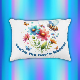 Floral-Aquarell-Monogramm Sie sind die Knie der Bi Dekokissen