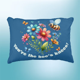 Floral-Aquarell-Monogramm Sie sind die Knie der Bi Dekokissen