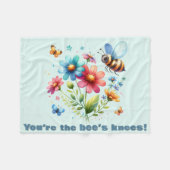 Floral-Aquarell-Monogramm Sie sind die Knie der Bi Fleecedecke (Vorderseite (Horizontal))