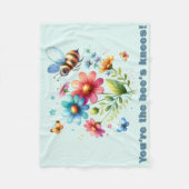 Floral-Aquarell-Monogramm Sie sind die Knie der Bi Fleecedecke (Vorderseite)