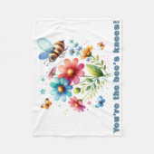 Floral-Aquarell-Monogramm Sie sind die Knie der Bi Fleecedecke (Vorderseite)