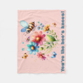 Floral-Aquarell-Monogramm Sie sind die Knie der Bi Fleecedecke (Vorderseite)