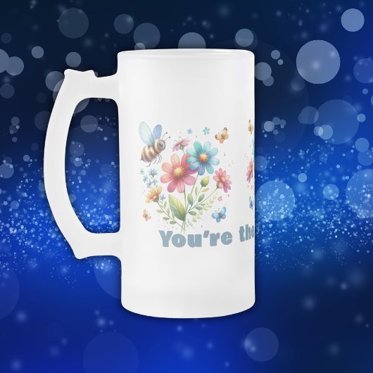 Floral-Aquarell-Monogramm Sie sind die Knie der Bi Mattglas Bierglas