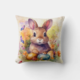 Floral Aquarell Niedlich Ostern Bunny Kissen