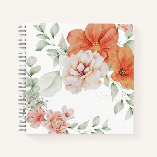 Floral-Aquarell-Notebook Notizblock (Vorderseite)