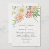 Floral Aquarell Pastellfarben Rosa Spitzen Elegant Einladung (Vorderseite)