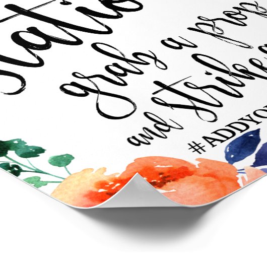 Floral-Aquarell-Station 8x10-Hochzeitssymbol Poster (Ecke)