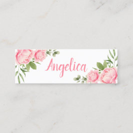 Floral Aquarell trendy rosa Blume Mini Visitenkarte
