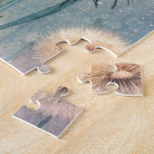 Floral Aquarellfarben monogramm rosa blaue Lüster Puzzle (Seite)