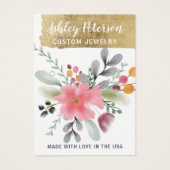 Floral Aquarellgoldfolie Chic Ohrring-Anzeige (Vorderseite)