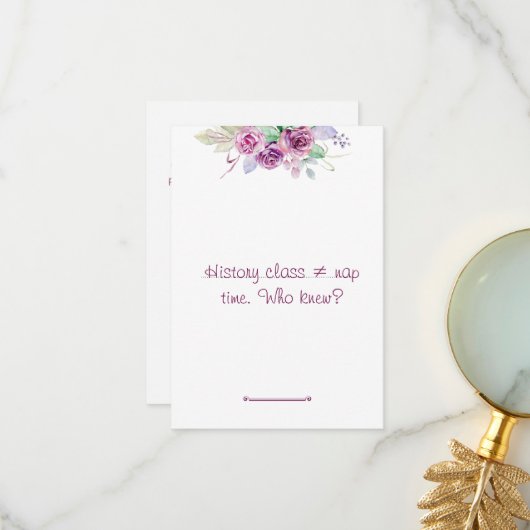 Floral Aquarelllehrer Geschichte schätzen Dankeskarte (Vorderseite/Rückseite Beispiel)