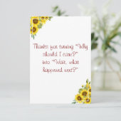 Floral Aquarelllehrer Geschichte schätzen Dankeskarte (Stehend Vorderseite)