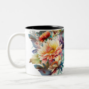 Floral Aquarelltonretro Vintage Stille Tasse