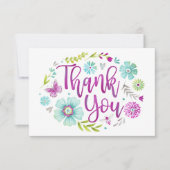 Floral Aquarellwoche Danke Karte (Vorderseite)