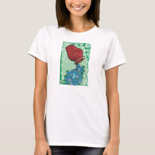 Floral Aquarius mit Vase, die Blaublumen gießen T-Shirt