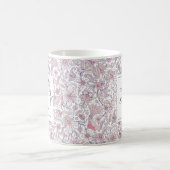Floral Arabesque Monogramm Klassische Tasse (Mittel)