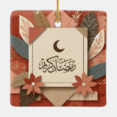 Floral Arabisch Ramadan Mubarak Keramikornament (Rückseite)
