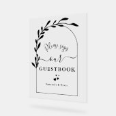 Floral Arch Calligraphy Custom Wedding Guestbook Acrylschild (Winkel)