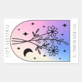 Floral Arch Celestial Hologram Pastel Buchplatte Rechteckiger Aufkleber (Vorderseite)
