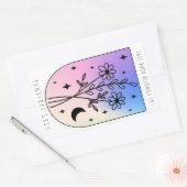 Floral Arch Celestial Hologram Pastel Buchplatte Rechteckiger Aufkleber (Umschlag)