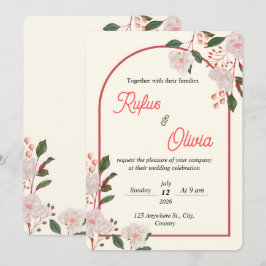 Floral Arch Editable Wedding Invitation Template Einladung