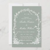 Floral Arch Garden Sage Green All in One Wedding Einladung (Vorderseite)