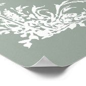 Floral Arch Garden Wedding Sage Green Welcome Poster (Ecke)