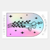 Floral Arch Hologram Pastel Buchplatte Rechteckiger Aufkleber (Vorderseite)